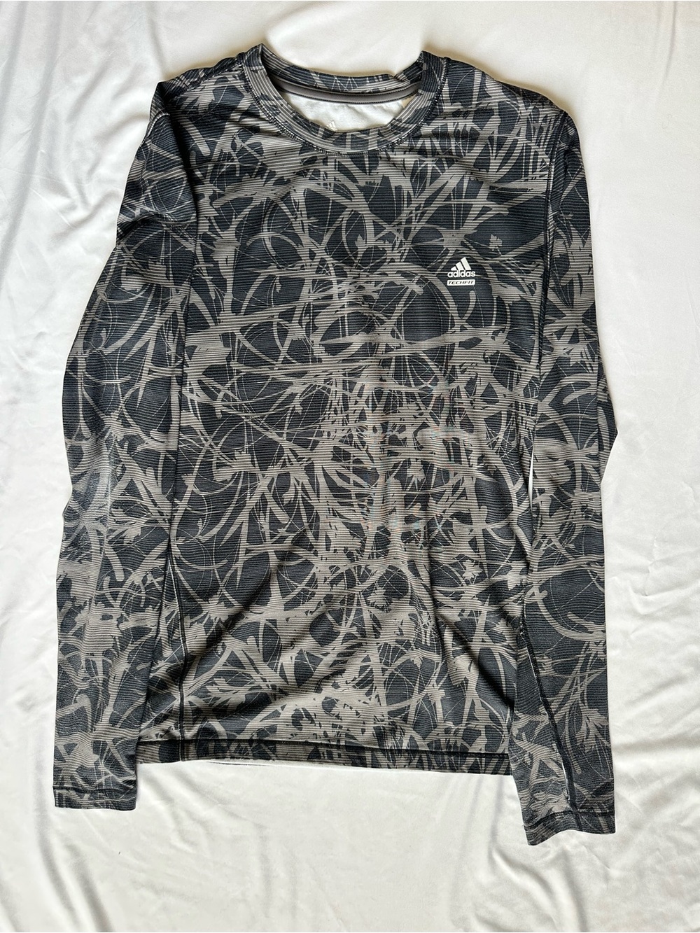 adidas Climalite Grey & Black Athletic Long Sleeve Top